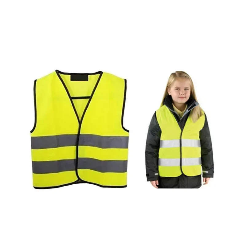 Custom-Yellow-Hi-Vis-Kids-Safety-Vest-Reflective-Polyester-Breathable-Adjustable-Lightweight-for-Children-Outdoor-Activities