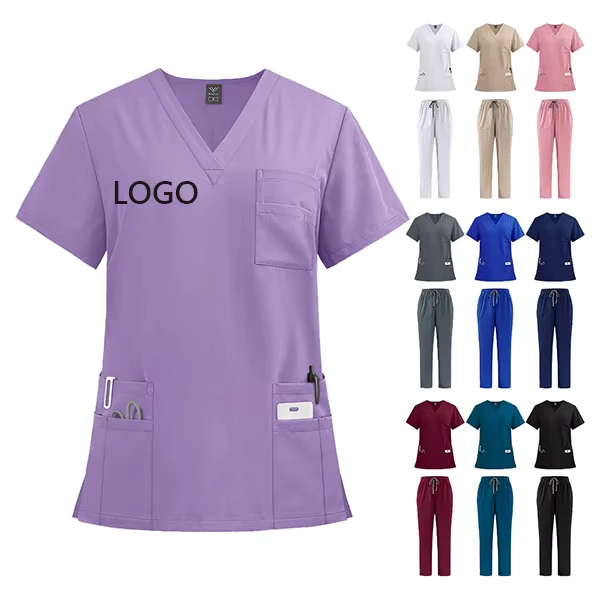 Custom-logo-Breathable-Nursing-Hospital-Uniforms-Nurse-Beauty-Dental-Salon-Work-Clothes-Uniform-Medical-Scrubs-Set-for-Men-Women