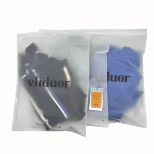 Custom logo Clear Frosted Zipper Bag T Shirt Bags Clothes Zip Lock Packaging Bags for Clothing
