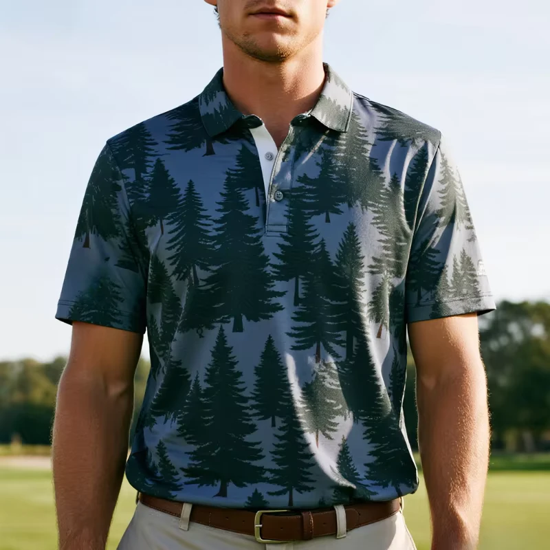 Custom logo Design Short Sleeve Full Print Shirt Moisture Wicking Regular Fit Business High Quality Polo t Shirts Men Golf Shirt