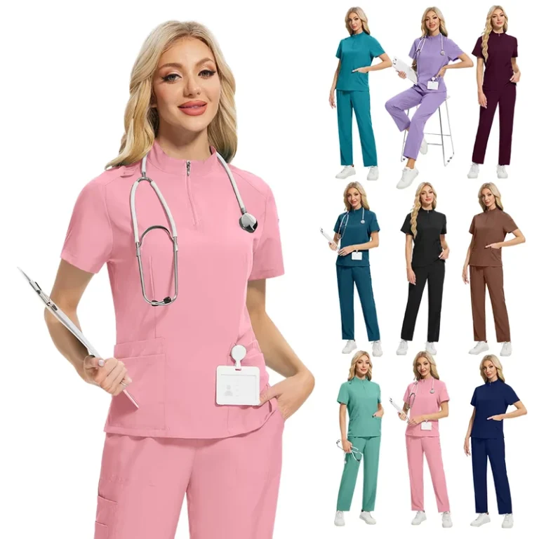 Custom-logo-Hospital-Uniform-Nursing-Uniform-Work-Uniform-Medical-Nurse-Uniform-Unisex-Frosted-Surgical-Uniform-Sets