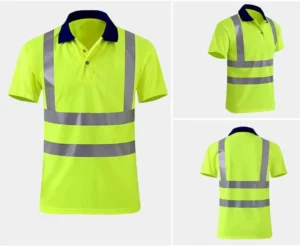 Custom logo Men Short Sleeve Reflective Polo High Quality Polyester Men Safety Polo Summer Quick Dry Hi Vis Men’s Casual Polo