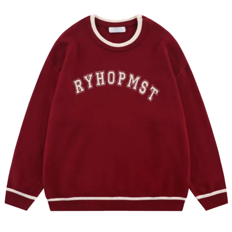 Custom logo Men's Knitting Sweater Maker Wool Crew Neck Long Sleeve Knitted Customize Pullover Sweater Factory for Men