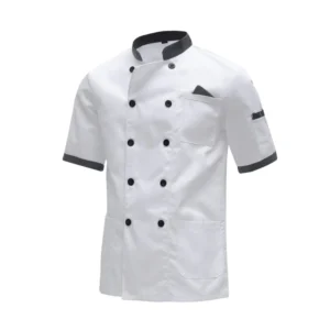 Custom logo Multi Pocket Men’s Chef Jacket Stand Collar Restaurant Uniform Food Service Cooking Work Wear Chef Kitchen Aprons
