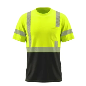 Custom logo Reflective Safety Short Sleeve Shirt for Construction Hi Vis Workwear ANSI Class 2 Standards High Visibility T shirt