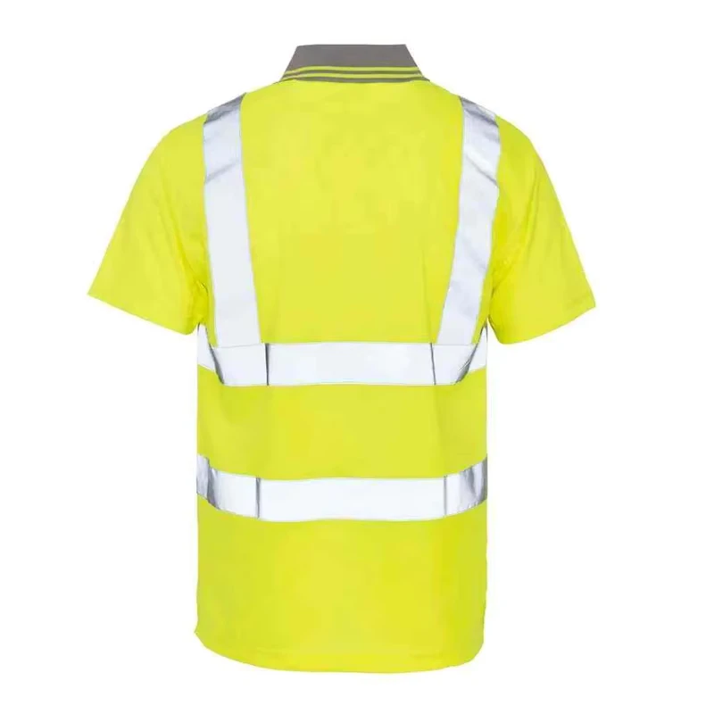 Custom logo Security Men Work Quick Dry High Visibility Workwear TShirt Reflective Work Safety Construction Polo T Shirt Clothes