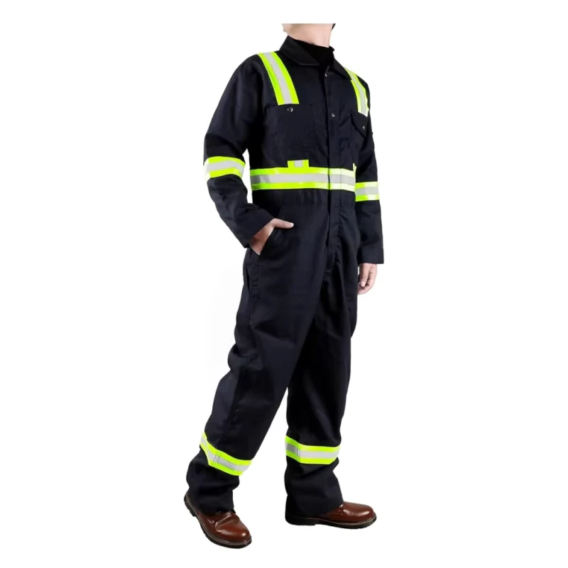Customizable 6oz Flame Retardant CAT2 Clothing Water Repellent High Visibility Reflective Coveralls
