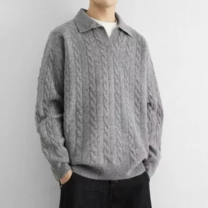 Customizable Anti-Wrinkle Anti-Pilling Winter Men’s Plus Size Thin Wool Pullover Knit Sweater