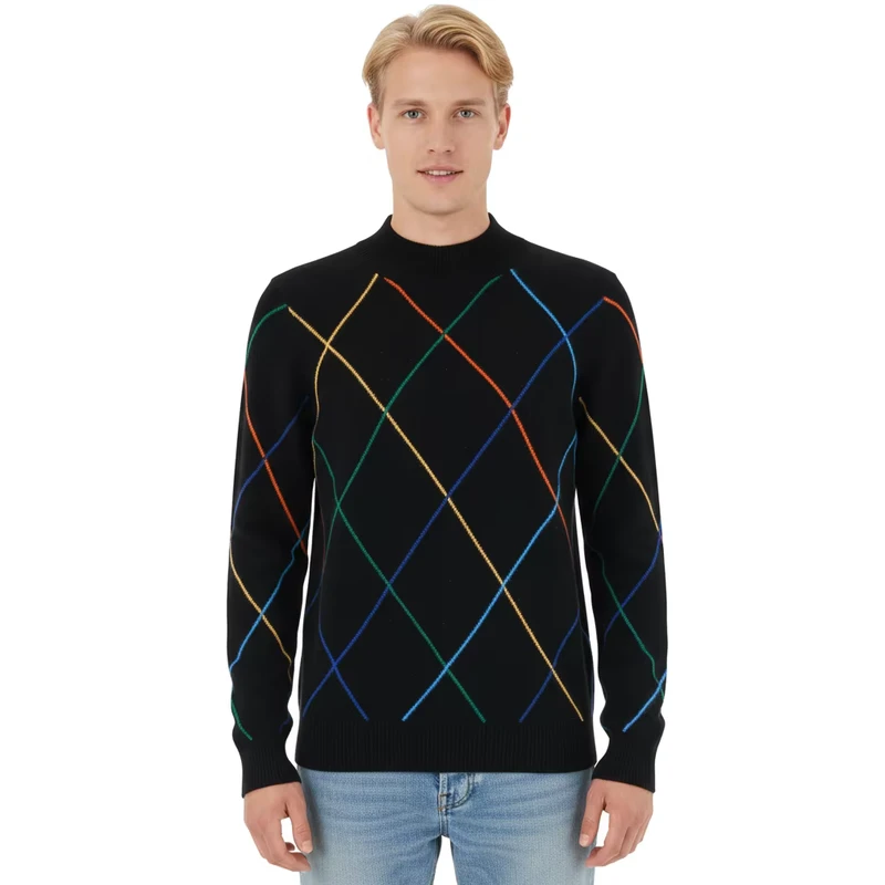 Customizable Autumn Style Men's Round Neck Tight Thick Sweater Men's Daily Casual Style Round Neck Pullover Thick Sweater