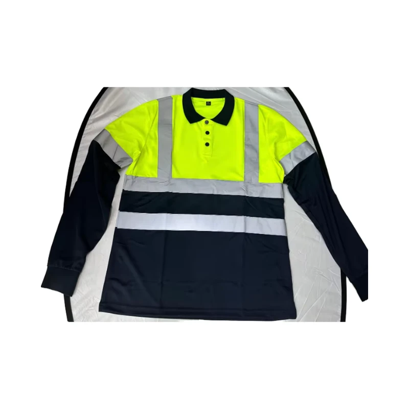 Customizable Breathable CE Certified Polyester High Reflective Safety Overalls Waterproof Work T Shirt Reflective Polo Shirt