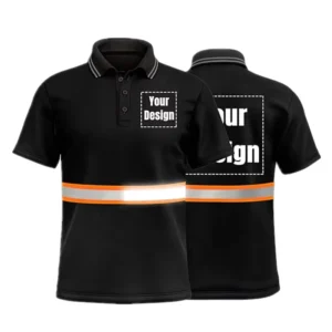 Customizable Breathable Quick Dry Polyester Hi Vis Safety Polo Shirt Short Sleeve T Shirt High Visibility Reflective