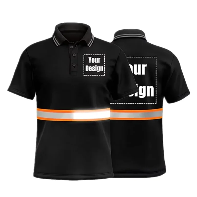 Customizable-Breathable-Quick-Dry-Polyester-Hi-Vis-Safety-Polo-Shirt-Short-Sleeve-T-Shirt-High-Visibility-Reflective