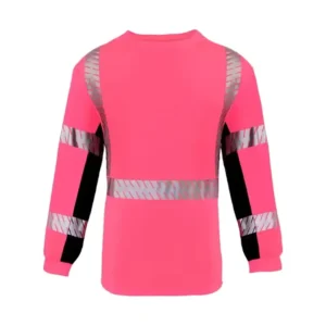 Customizable Hi Vis High Reflective Road Safety Construction Shirts Long Sleeve Silver Heat Transfer Reflective Safety Tops Logo