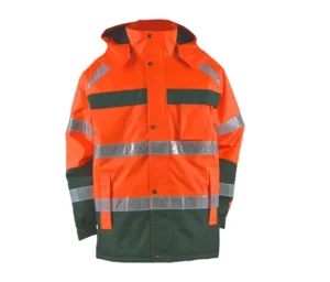 Customizable Hi Vis Reflective Safety Winter Jacket ANSI Class 2 300D Oxford PU Coated Water Proof Polyester Material Outdoor