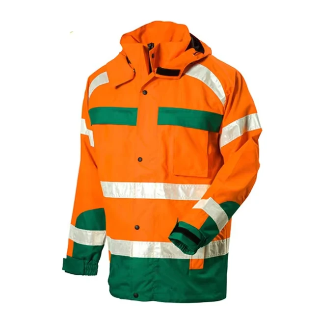 Customizable Hi Vis Safety Jacket with Logo Waterproof Feature