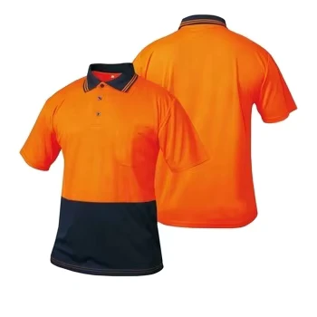 Customizable Hi Vis Safety Workwear Polo T Shirt Water Proof Polyester Design for Plus Sizes Featuring Customized Logo