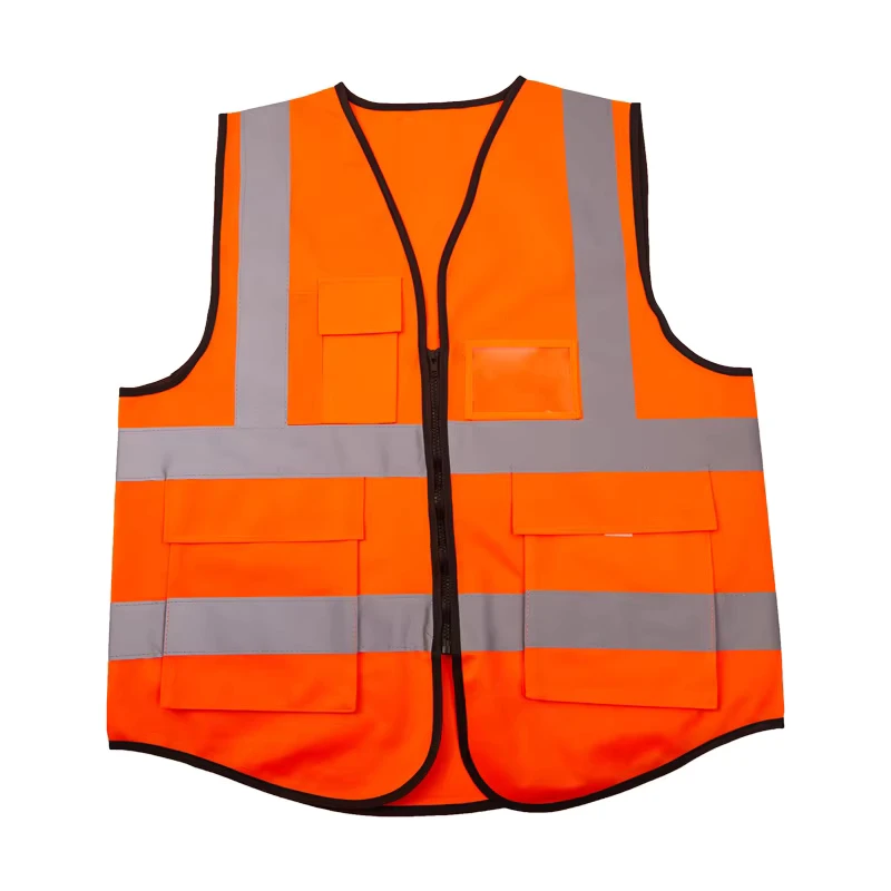 Customizable Hi Vis Work Vest with Reflective Safety Clothing Featuring Multiple Pockets and Low MOQ