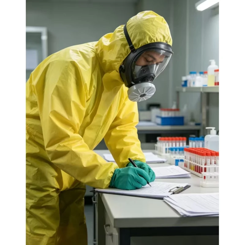 Customizable High Vis Type 1 Protective Coverall Enhanced Safety Against Toxic Chemicals and Solvents