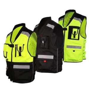 Customizable High Visibility Work Vest with Reflective Pockets Jacket & Vest for Riding & Work Featuring a Custom Logo