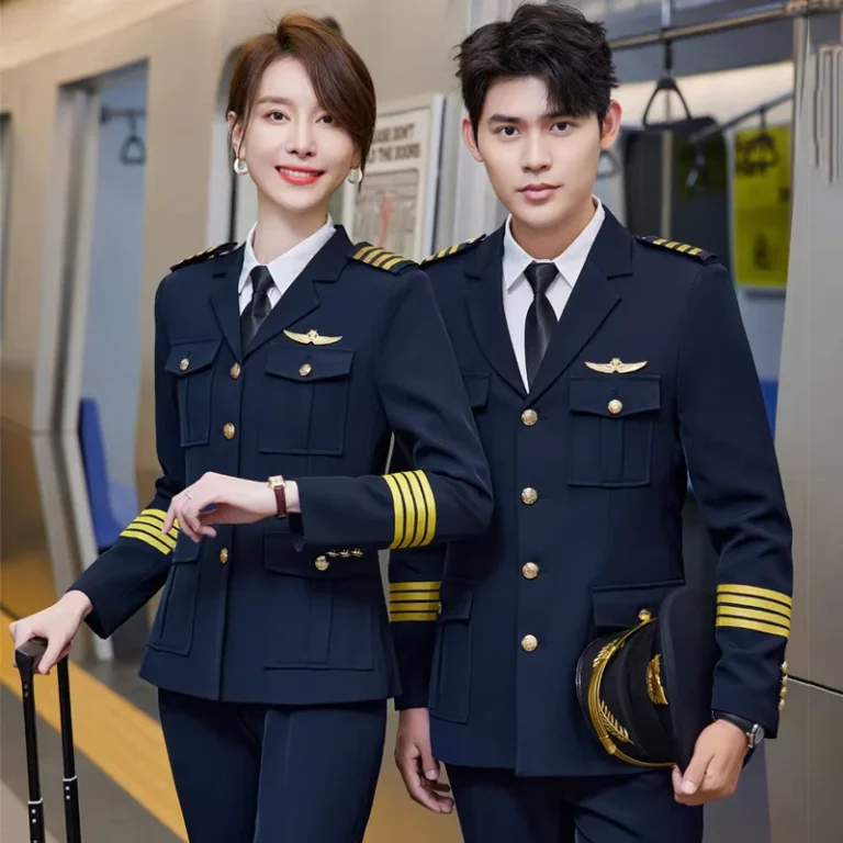 Customizable-High-end-Pilot-Uniform-Jacket-Pants-Sets-for-Airline-Aviation-Use-Unisex-Polyester-Viscose-ODM