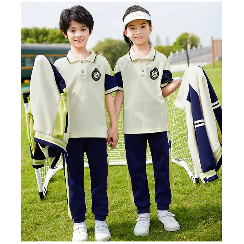 Customizable Kids Sports Uniform Set Spring Autumn Summer Primary School Kindergarten Campus Class Outfit