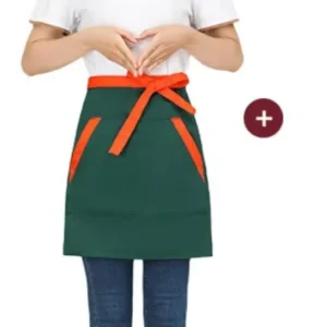 Customizable Korean style Half length Canvas Aprons Eco friendly & Durable for Coffee Shops and Cake Shops
