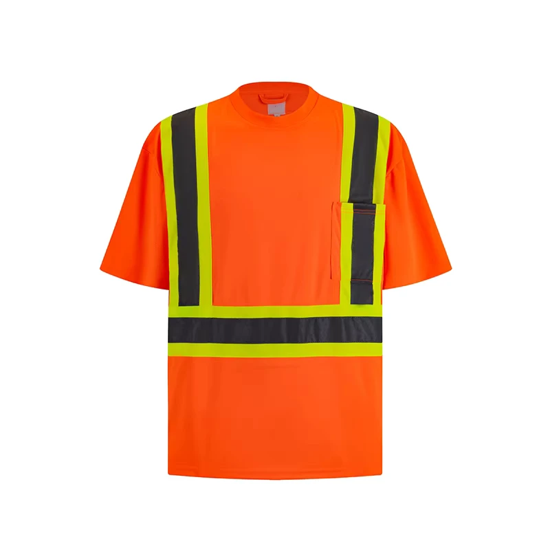 Customizable Logo ANSI High Visibility Safety Vest Security Construction Reflective Safety T shirt