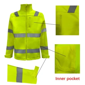 Customizable Logo Hi Vis Reflective Safety Softshell Jacket Workwear Industrial Worker Clothing Warm Jacket
