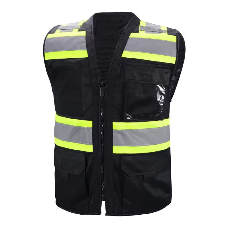 Customizable Logo High-Visibility Security Construction Warning Safety Vest with Reflective Tape