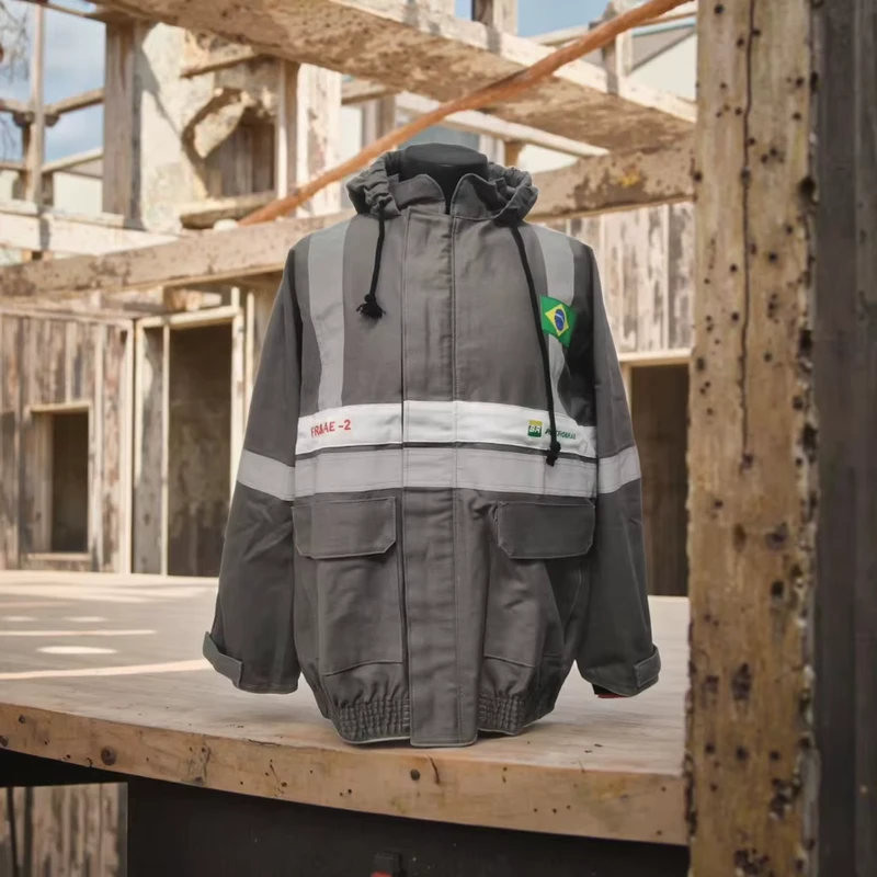 Customizable Logo Work Jacket Grey FR Clothing Anti Static Dust proof Flame Retardant Waterproof Cotton Fluorescent Workwear