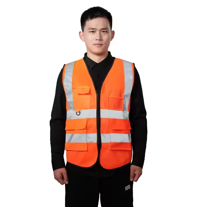 Customizable-Multi-Pocket-Hi-Vis-Reflective-Mesh-Safety-Vest-for-Riding-and-Sanitation