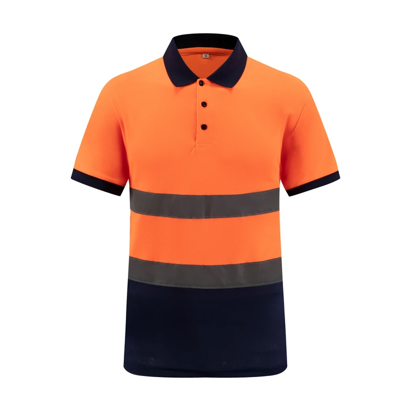 Customizable Polo T Shirt with Long Sleeve Reflective Safety Work Vest High Visibility Custom Logo