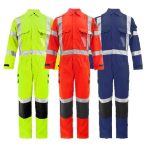 Customizable Pure Cotton One Piece Workwear High Reflective Strips Protective Clothing for Construction Mining Machine Auto