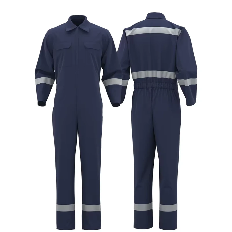 Customizable Reflective FR Cotton Overall Coverall ARC2 Rated for Men Oil Field & Gas Station Electrician Safety Workwear