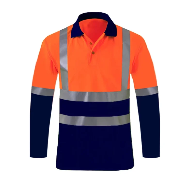 Customizable-Reflective-Long-Sleeve-Polo-Shirt-for-Outdoor-Sanitation-and-Road-Construction-Hi-Vis-Safety-with-LED-Flash-Feature