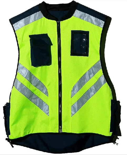 Customizable Reflective Safety Vest for Cyclists Motorcyclists Oxford Material Waterproof Windproof Hi Vis Fluorescent Logo