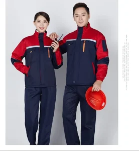 Customizable Reflective Stripe Coverall Cotton Polyester Material Abrasion Resistance Winter Protection Windproof Features