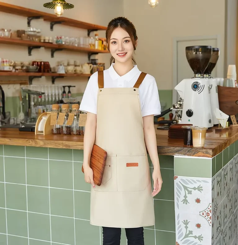 Customizable-Sleeveless-Polyester-Apron-Waterproof-Cross-Back-Straps-for-Chefs-and-Crafters-Reusable