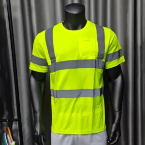 Customizable Summer Breathable Reflective Safety T Shirt High Visibility Reflective Construction Sanitation Road Work T Shirts