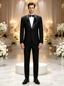 Customization Black White Performance Suit Host Stage Speech Handsome and Fashionable Groom Wear Suit