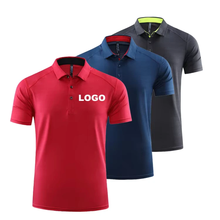 Customization Design Breathable Polyester and Spandex Solid Short Sleeve Regular Fit Men's Polos Shirts with Collar