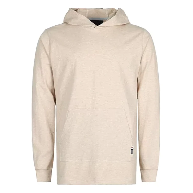 Customization-FR-Hooded-Shirt-Heather-Khaki-Cotton-Knit-Mens-Hooded-6OZ-Fire-Retardant-Shirt