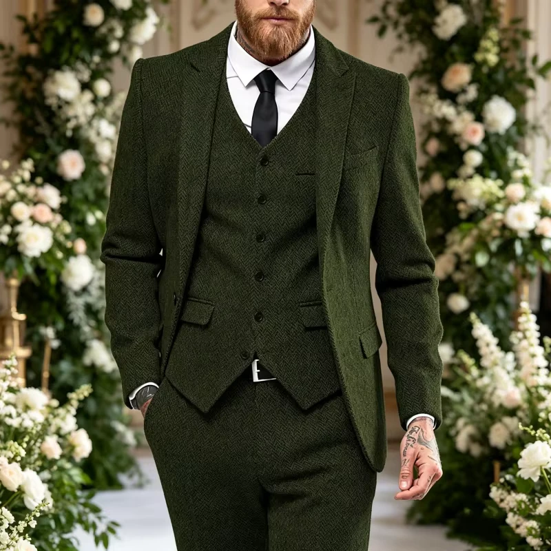 Customization Latest Men Plus Size Breathable Worsted Suits Casual Business Elegant Pants and Jackets Formal Suits