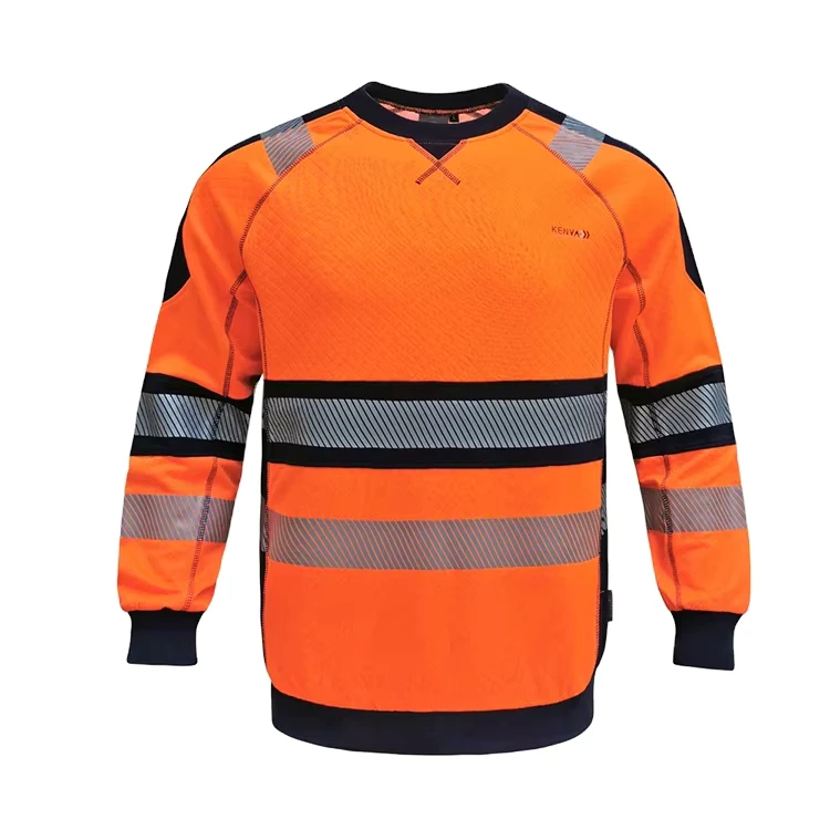 Customization New Style Polyester Cotton Reflective Sweatshirt Hivis Long Sleeve Pullover