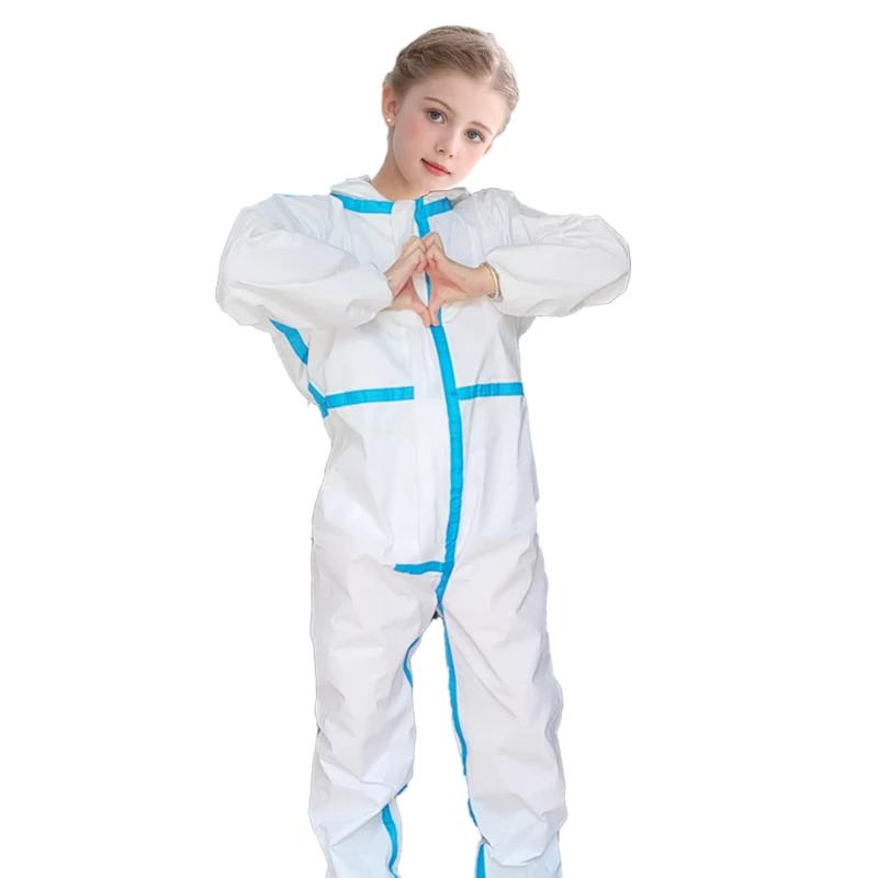 Customization Safety Coverall Suit Ppes Microfiporous Kids Disposable Protective Pp Coveralls