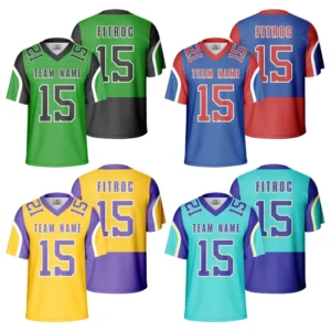 Customization Sublimation Embroidery Breathable American Football Jerseys Short Sleeve Shirt Personalized Team Wear Summer