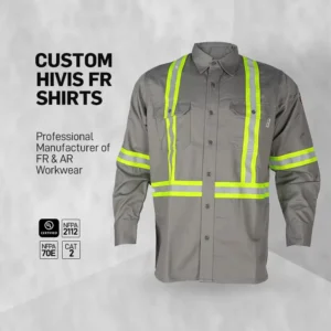 Customize Flame Resistant Shirt with Reflective Tape UL Certified FR Workwear Fireproof Shirts Safety FR Work Shirt for Men