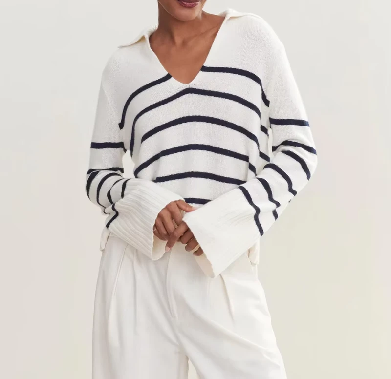 Customize Mongolian Kashmir Cashmere Pullover Frances V Neck Cashmere Sweater for Women