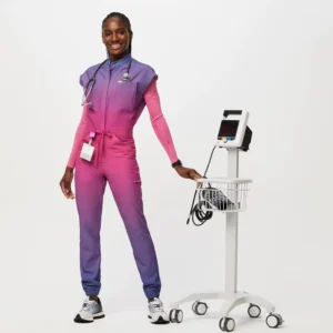 Customize One Piece Zipper Nursing Scrubs Uniform Jumpsuit Nurse Medical Scrubs Uniforms Jumpsuits With Zipper on Legs