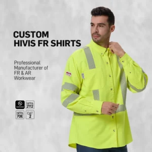 Customize Various Styles Logo Safety Shirts for Men Flame Resistant Clothes Safety High Visibility FR Work Shirt